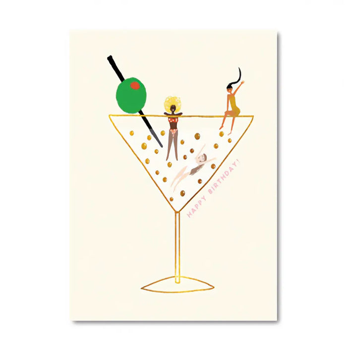 Postkarte | Carolyn Suzuki | Happy Birthday! (Cocktailglas)
