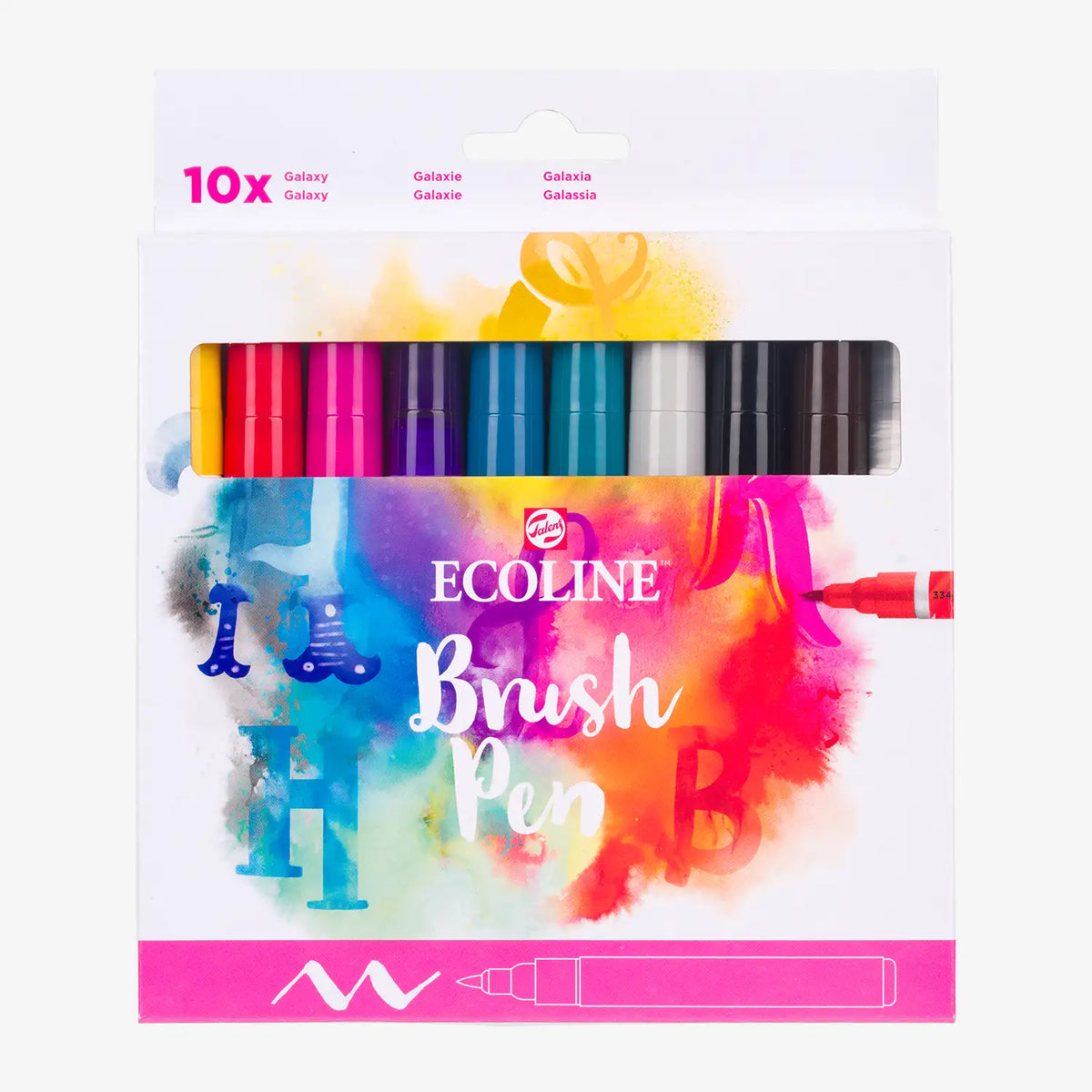 Ecoline-Brushpen-Set-Galaxy-10er-Set-Produktansicht-verpackung-cover-von-vorn