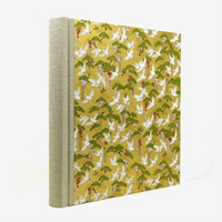 30x30cm-60Seiten-schwarz-Fotoalbum-cover-Chiyogami-Motiv-Kraniche-auf-Gold-seitlich-von-hinten