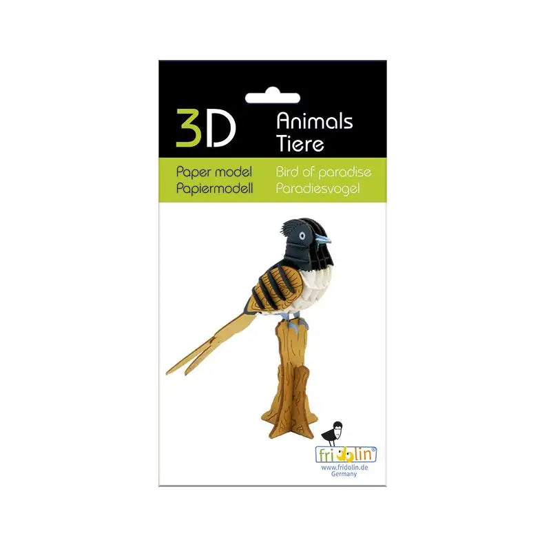 3D-tiere-Fridolin-gelasert-spezialkarton-Paradisevogel-erpackung-Vorderansicht