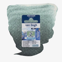 VanGogh_feste-Aquarellfarbe-im-halben-Naepfchen-auf-Farbkarte-Farbfamilie-Gruen-FArbe_Interferenz-_Gruen-848