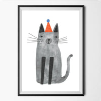 A4Print_CATINTHEHATprint_DariaSolakIllustration_gerahmt