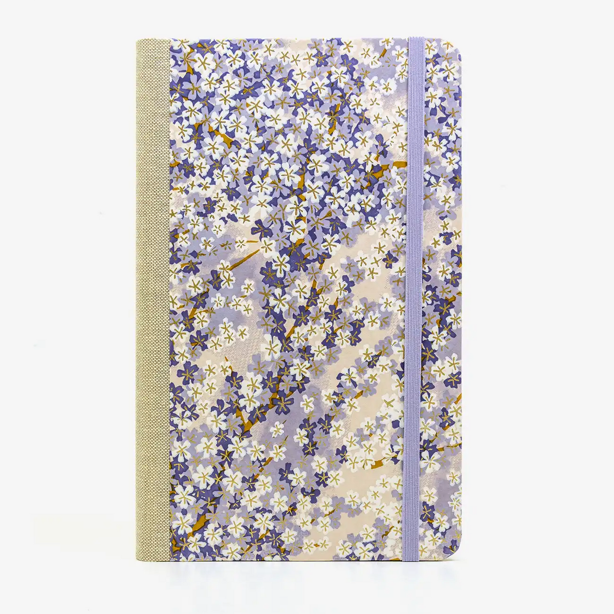 A5-dotted-small-chiyogami-cover-motiv-Bluetenmeer-flieder-vorn