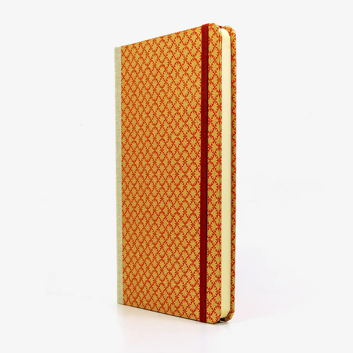 A5-dotted-small-chiyogami-cover-motiv-Ornament-gold-auf-rot-seitlich-vorn