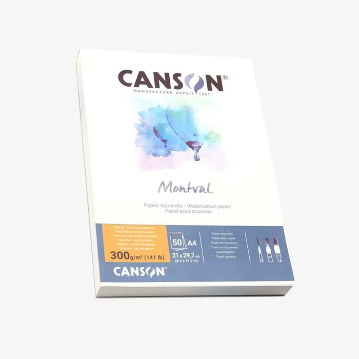 Aquarellblock-canson-montval-300grm-a4-50blatt-feine-koernung-cold-pressed-Block