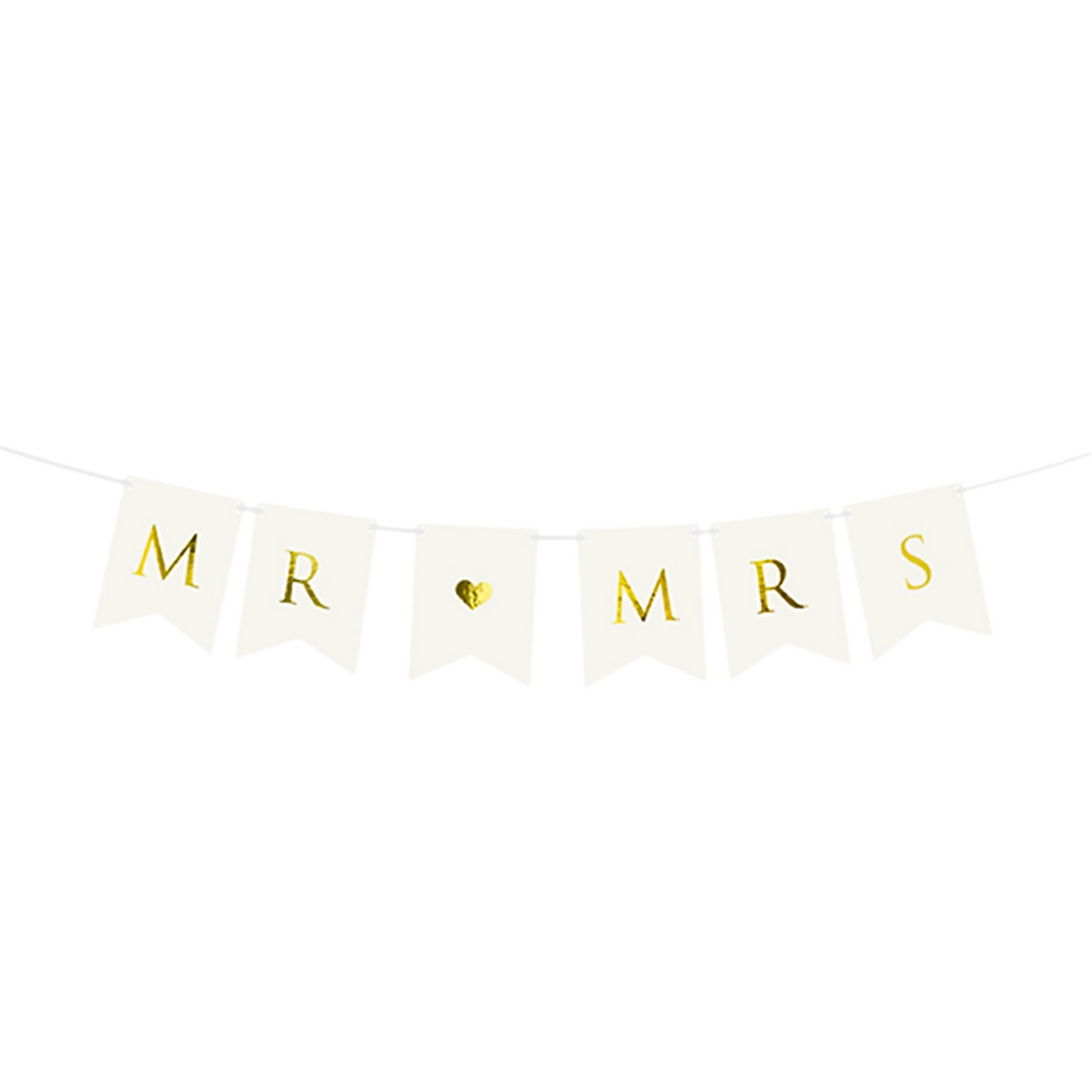 Bannergirlande / Mr & Mrs / Weiß