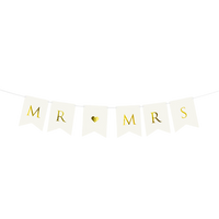 Bannergirlande / Mr & Mrs / Weiß