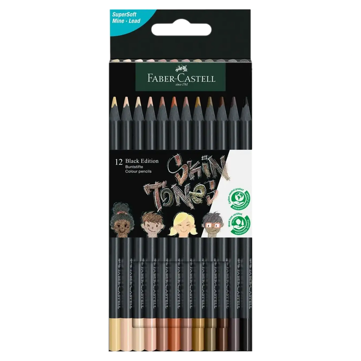 Black Edition / Buntstifte / Skin Tones / 12 Set / Faber Castell