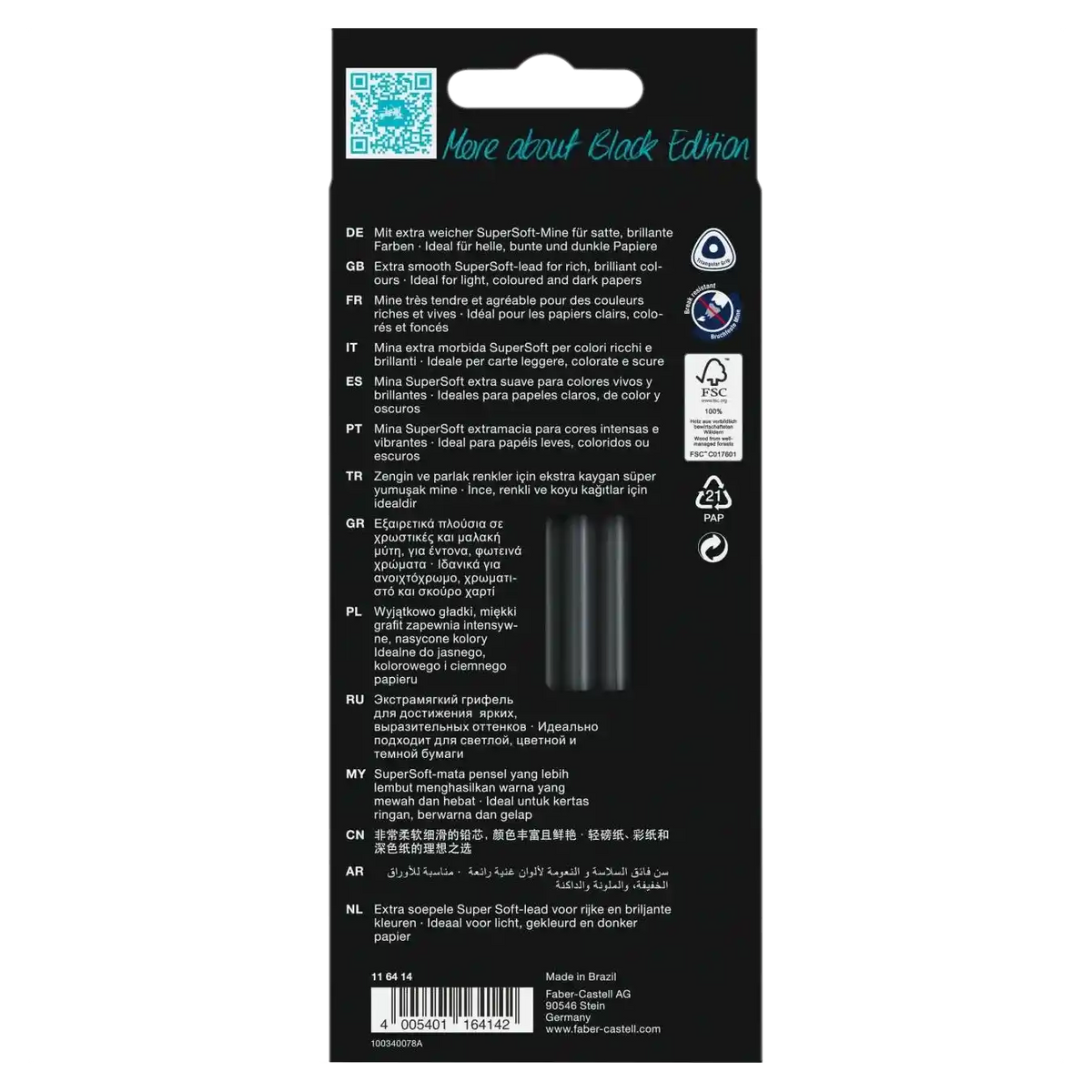 Black Edition / Buntstifte / Skin Tones / 12 Set / Faber Castell