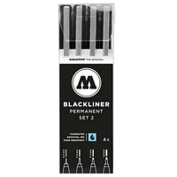 Molotow / Blackliner Set 2 / dokumentenecht / wasserfest / permanent / Stärken 03 / 05 / 07 /  1.0