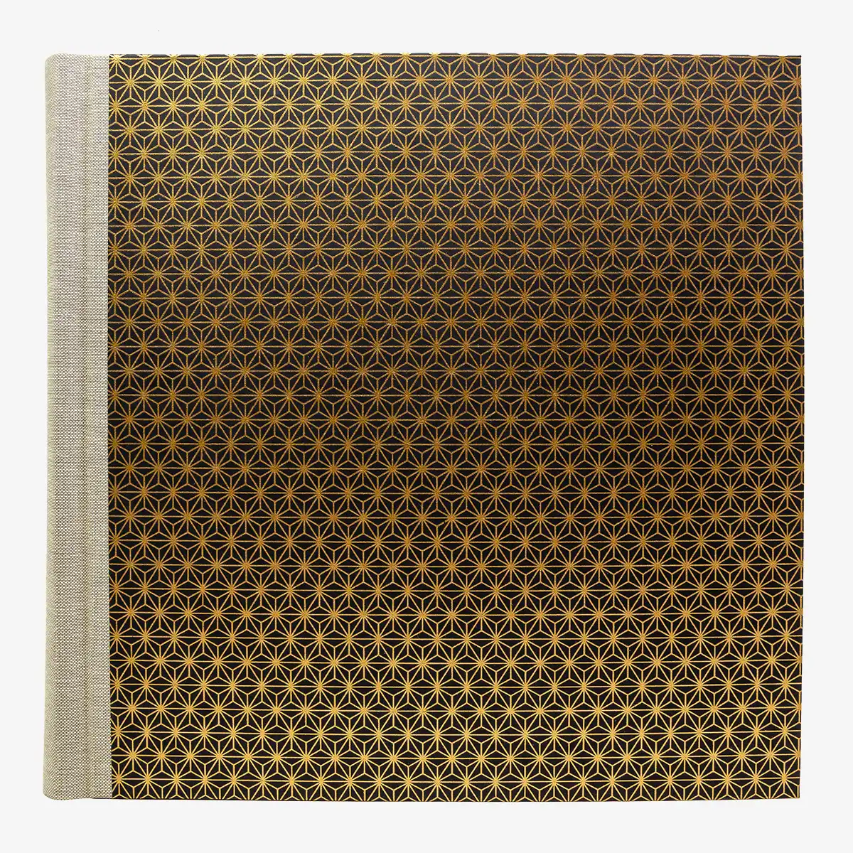 Blaupause-Fotoalbum-H30xB30cm-60-schwarze-Seiten-Motiv-Ashanoa-Muster-Kupfer-von-vorn