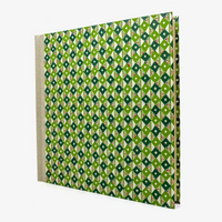 Blaupause-Fotoalbum-H30xB30cm-60-cremefarbene-Seiten-Motiv-Katazome-Shi-rautenmuster-Gruen-seitlich-von-vorn