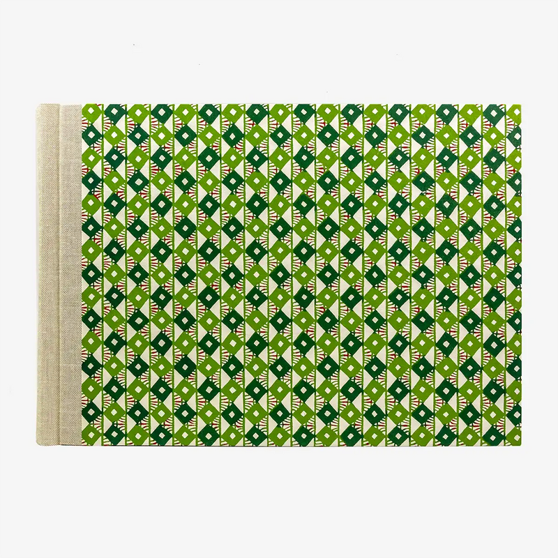 Blaupause-Fotolbum-24x35cm-Rauten-gruen-60-Seiten-cover-von-vorn_