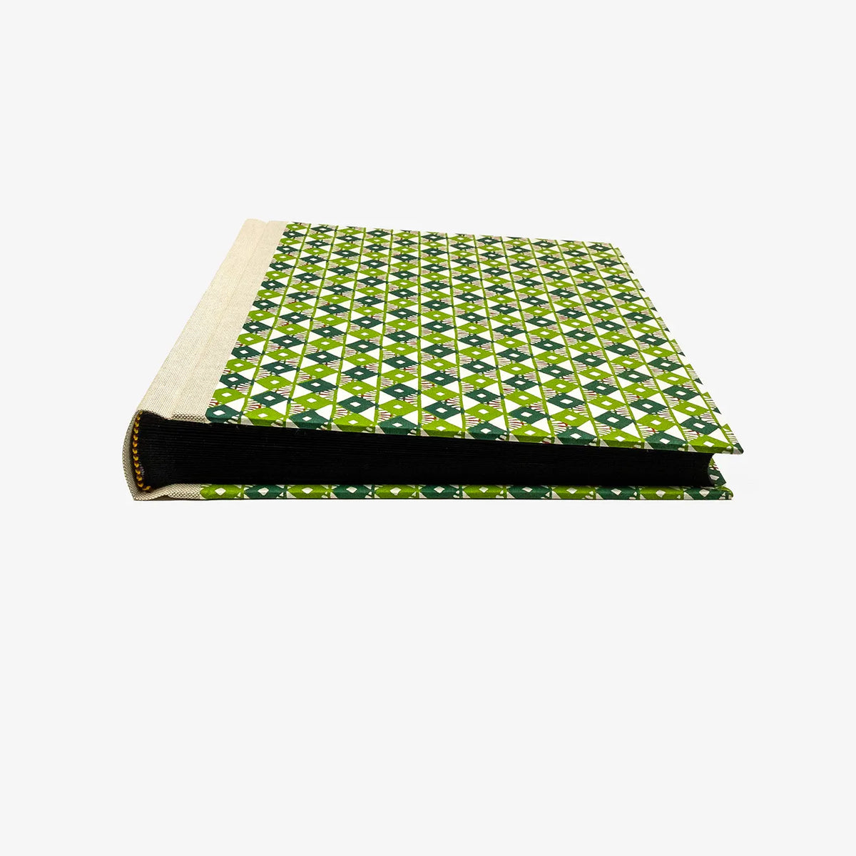 Blaupause-Fotolbum-30x23cm-Rauten-gruen-60-Seiten-cover-liegend