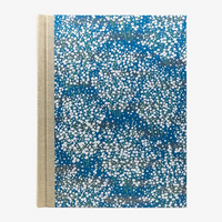 Blaupause-Fotolbum-30x23cm-weisser-Bluettenbusch-aufBlau-100-Seiten-cover-von-der-Seite