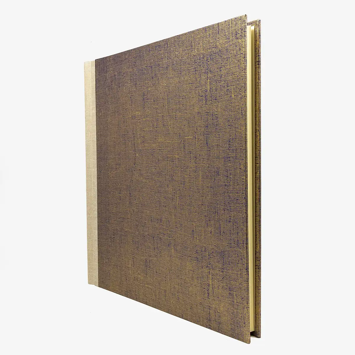 Blaupause-Fotolbum-30x30cm-Gaze-blau-60-Seiten-cover-sitlichvonVorn