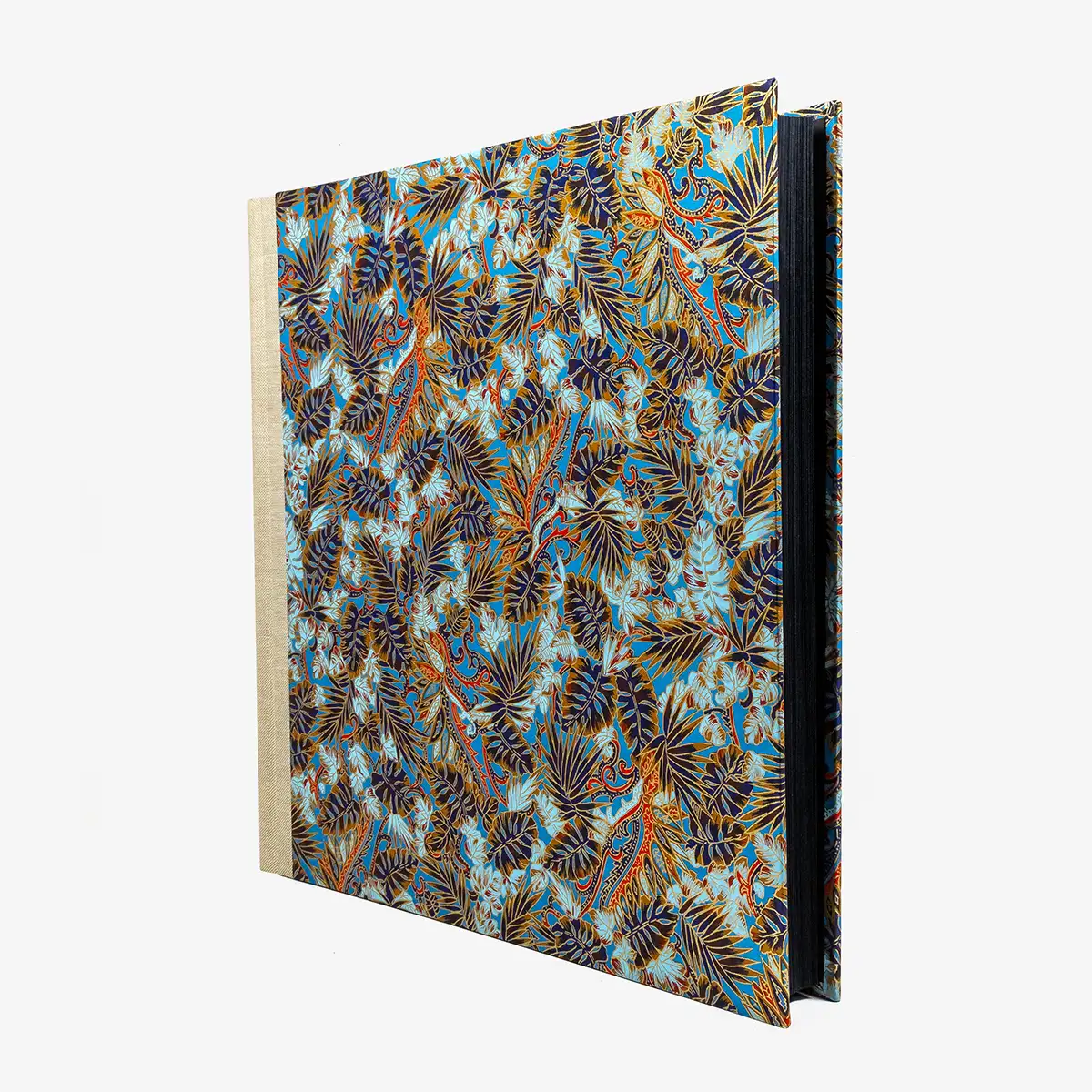 Blaupause-Fotolbum-30x30cm-Monstera-blau-100Seiten-cover-von-der-Seite-vorn-1200px