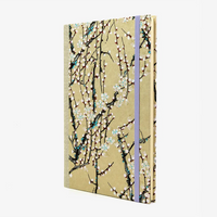 Blaupause-Notizbuch-A5-liniert-144-Seiten-cover-chiyogami-Motiv-Kirschzweige-auf-Gold-seitlich-von-vorn