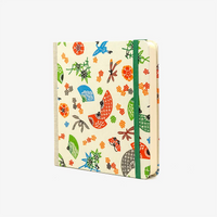 Blaupause-Skizzenbuch-15x15cm-blanko-Cover-KAtazome-Shi-Papier-Motiv-Faecher-bunt-bezogen-224Seiten-cover-seitlich-von-vorn