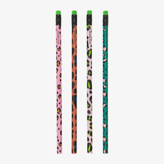 Bleistift-Acid-Leo-4er-Set-mitRadiergummis-Produktansicht