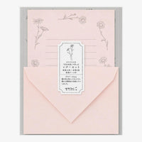 Briefset-25-teilig-Flower-Color-Washi-Paper-Pink-16-blaetter-8-umschlaege-1Mappe-Produktansicht-in-verpackung-aus-pp