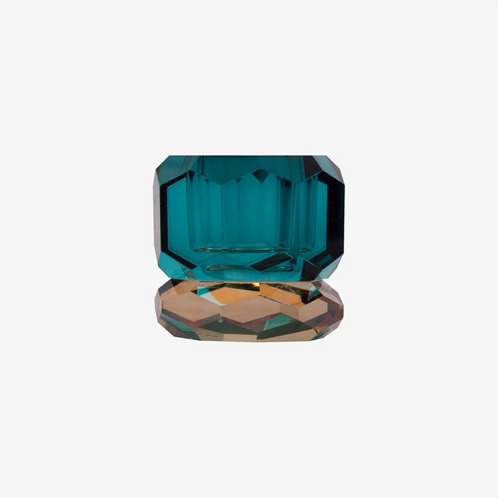 Candle holder | Kerzenständer | Kristallhalter | petrol/champagner | 4,5x4,5x4,5cm
