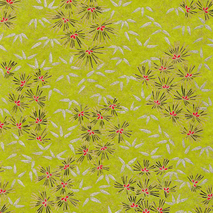 Chiyogami-Papier-64C-Kieferngruen-silber-gold-Ausschnitt-1