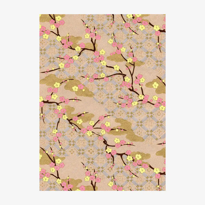 Chiyogami-Papier-879C-Pastelgelb-silber-ivory-Ausschnitt-2