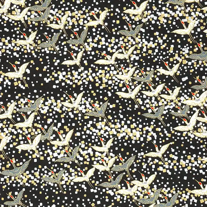 Chiyogami-Papier-Animals-147C-Kraniche-weiss-pastelblau-schwarz-Ausschnitt-1