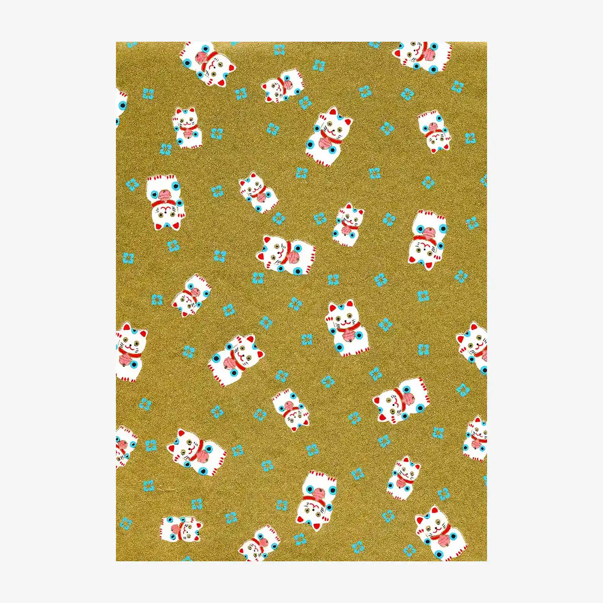 Chiyogami-Papier-Animals-651C-Winkekatze-gold-Ausschnitt-2