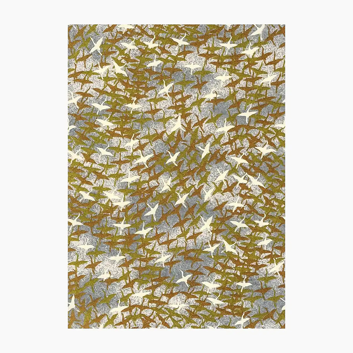 Chiyogami-Papier-Animals-935C-Kranichegold-kupfer-weiss-Ausschnitt-2