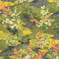 Chiyogami-Papier-Botanical-Bogen-156C-Landschaft-gruen-Ausschnitt-1