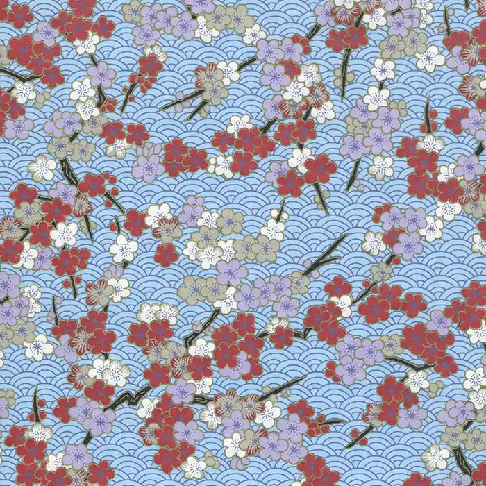 Chiyogami-Papier-Floral-1049C-Blueten-bunt-Haifischhaut-blau-Ausschnitt-1