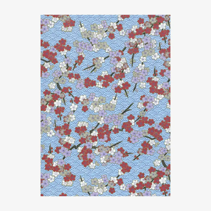 Chiyogami-Papier-Floral-1049C-Blueten-bunt-Haifischhaut-blau-Ausschnitt-2
