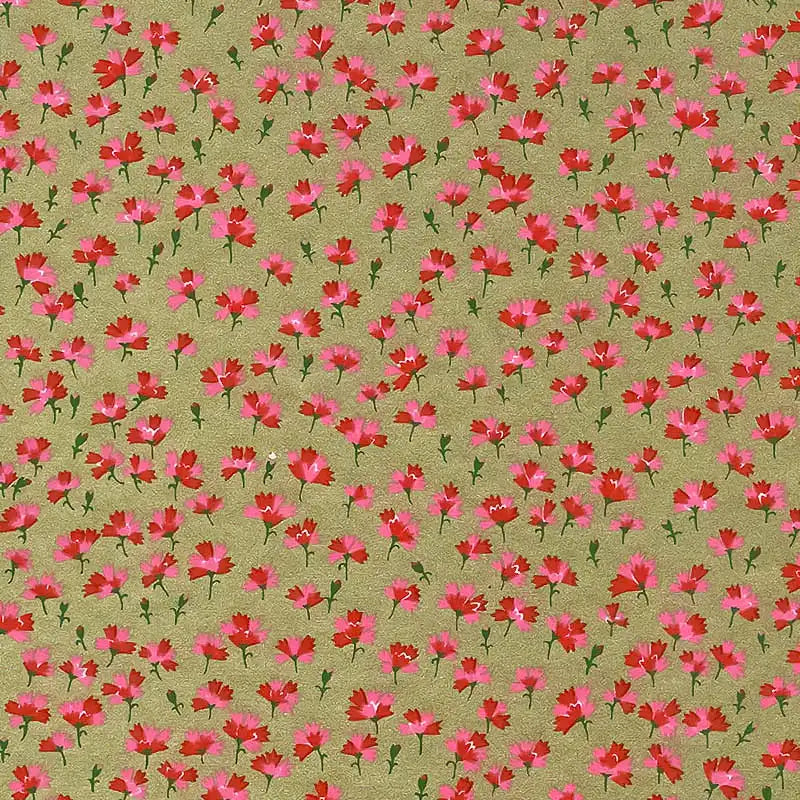 Chiyogami Papier | Floral | Bogen 1011C rote Blumen/gold