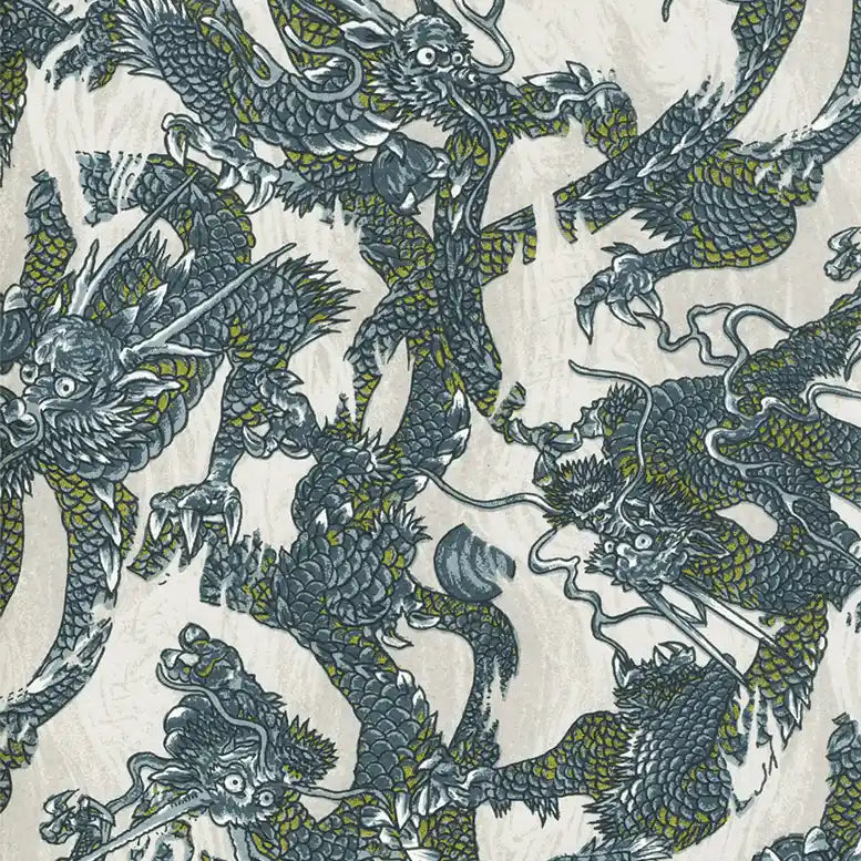 Chiyogami-Papier-Traditional-1076C-Dragon-gray-Ausschnitt-1