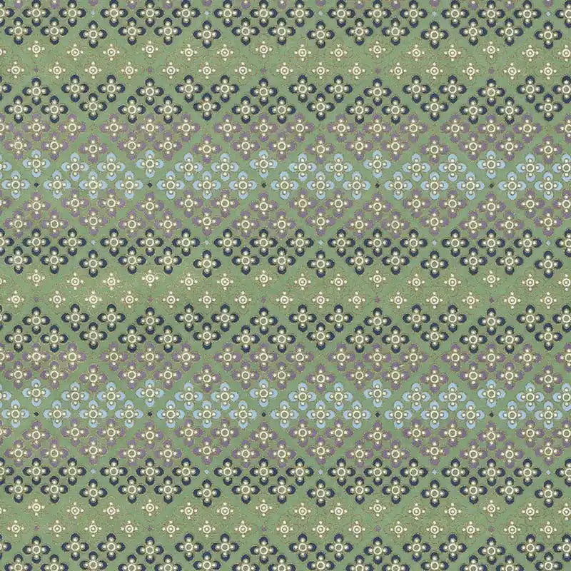 Chiyogami Papier | Geometric, Floral | Bogen 1037C Blütenpattern 1 grün