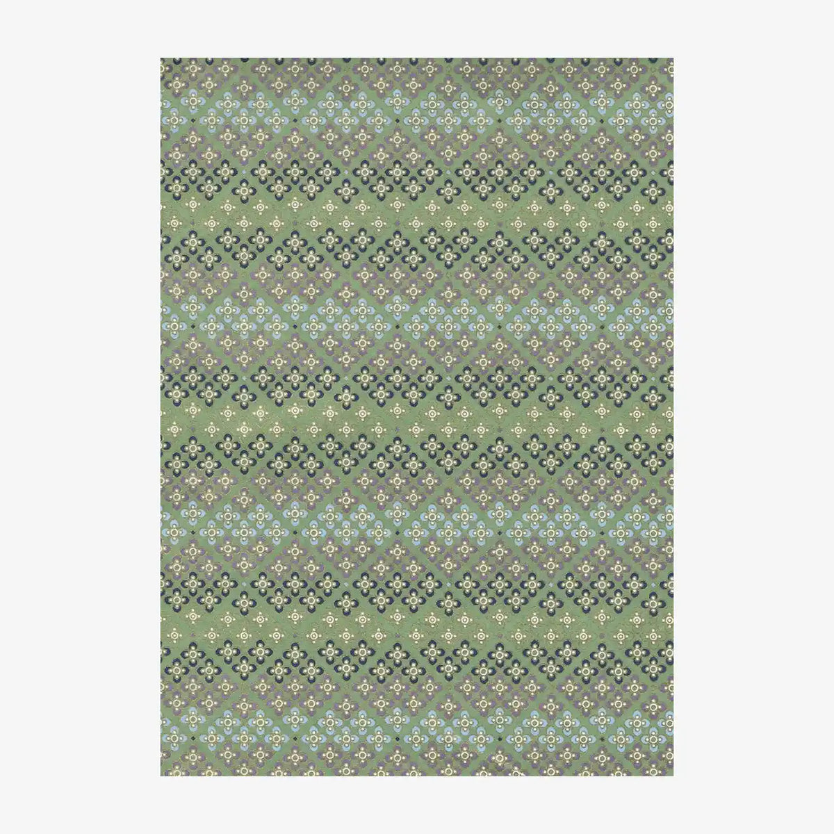 Chiyogami Papier | Geometric, Floral | Bogen 1037C Blütenpattern 1 grün