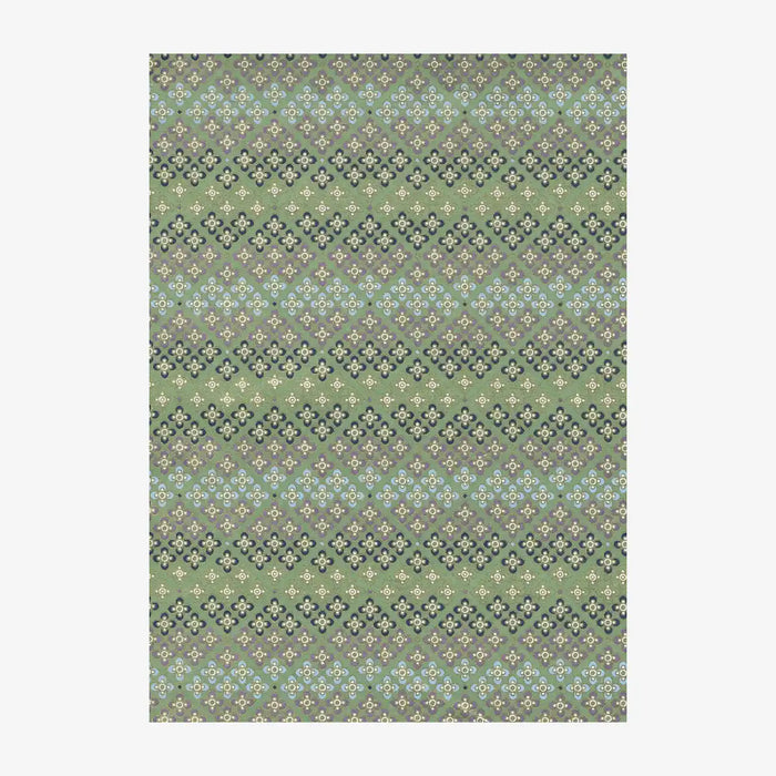Chiyogami Papier | Geometric, Floral | Bogen 1037C Blütenpattern 1 grün