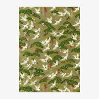 Chiyogami-Papier-animals-828C-Kraniche-Kiefern-auf-Gold-Ausschnitt-2