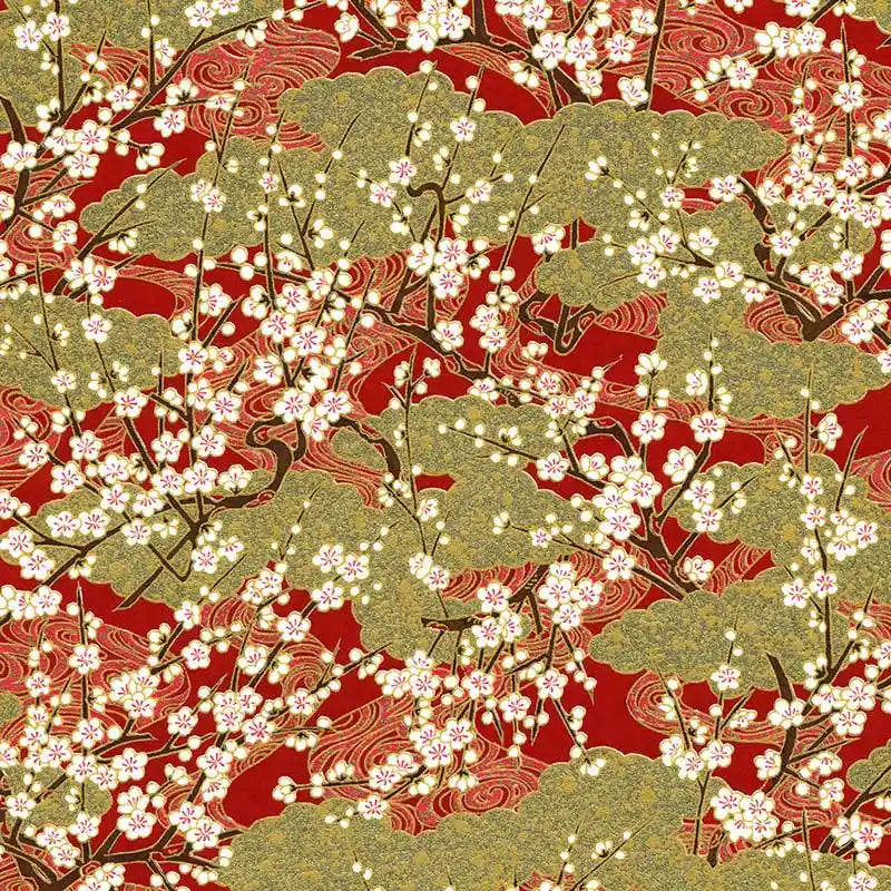 Chiyogami-Papier-floral-697C-Sakura-auf-goldenen-Wolken-Ausschnitt-1