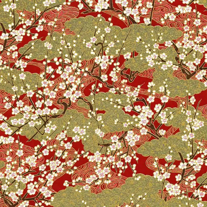 Chiyogami-Papier-floral-697C-Sakura-auf-goldenen-Wolken-Ausschnitt-1