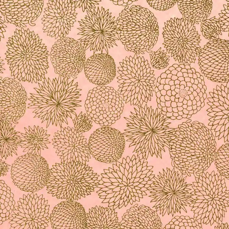 Chiyogami-Papier-floral-903C-Chrysathemen-gold-Pink-Ausschnitt-1