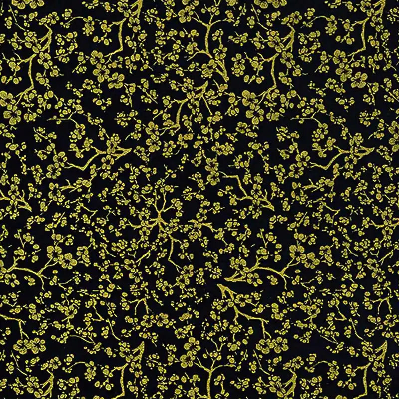 Chiyogami Papier | Floral | Bogen 975C Kirschblüte/Gold/schwarz