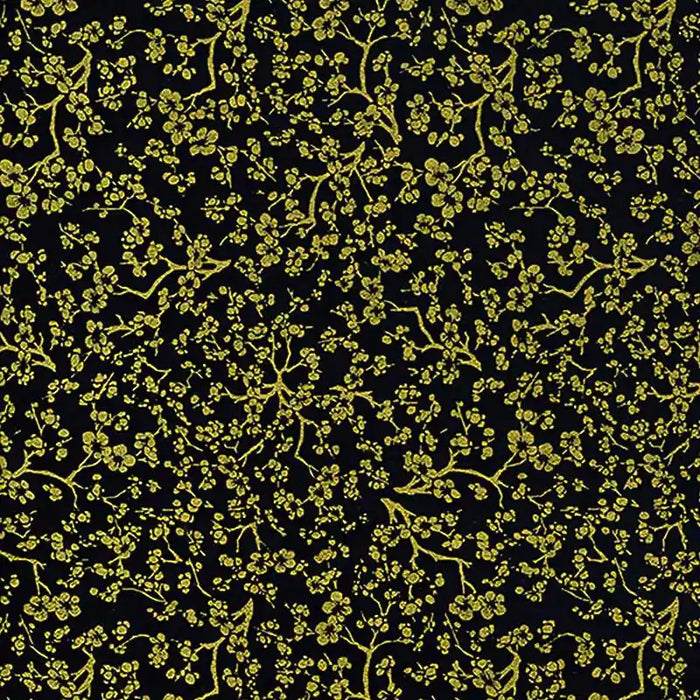 Chiyogami Papier | Floral | Bogen 975C Kirschblüte/Gold/schwarz