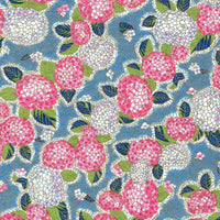 Chiyogami-Papier-floral988C-Hortensien-petrol-Ausschnitt-1
