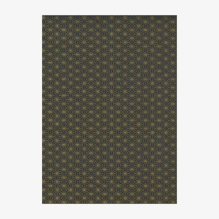 Chiyogami Papier | geometrisch | Bogen 1019C - Ashanoa/Kupfer/schwarz