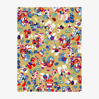 Chiyogami-Papier-traditional-Bogen-1104C-Horses-gold-Ausschnitt-2
