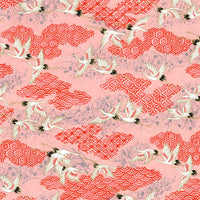 Chiyogami-Papier-traditional-Bogen-1108C-Kraniche-Pink-Ausschnitt-1