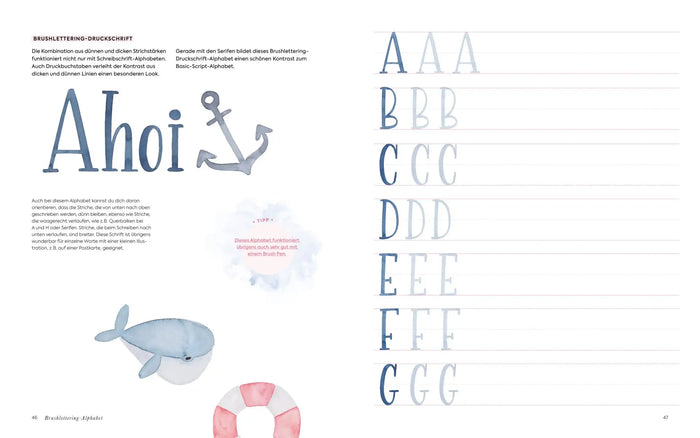 Handlettering / Alphabete Watercolor – Das Übungsheft